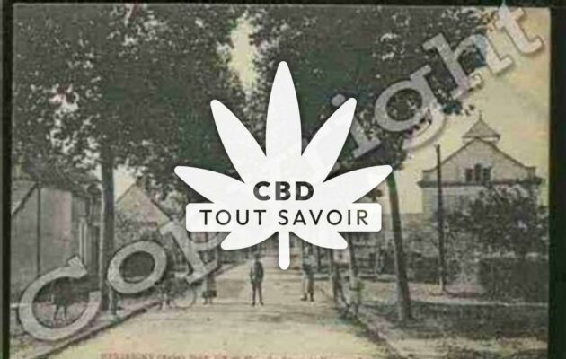 Village à Mesgrigny avec feuille Cannabis CBD