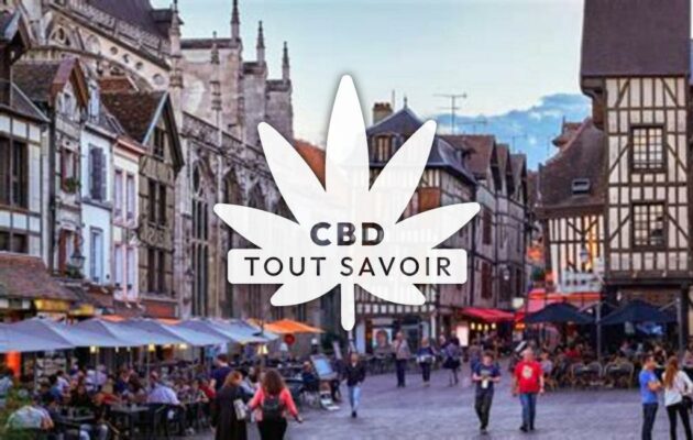 Village à Saint-Oulph avec feuille Cannabis CBD