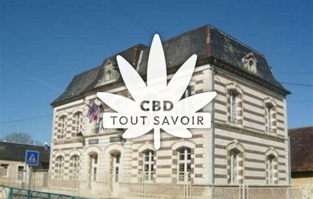 Village à Bercenay-en-Othe avec feuille Cannabis CBD