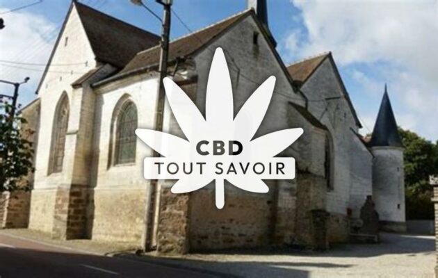 Village à Dierrey-Saint-Pierre avec feuille Cannabis CBD