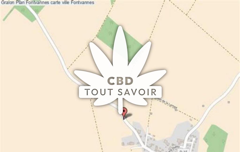 Village à Fontvannes avec feuille Cannabis CBD