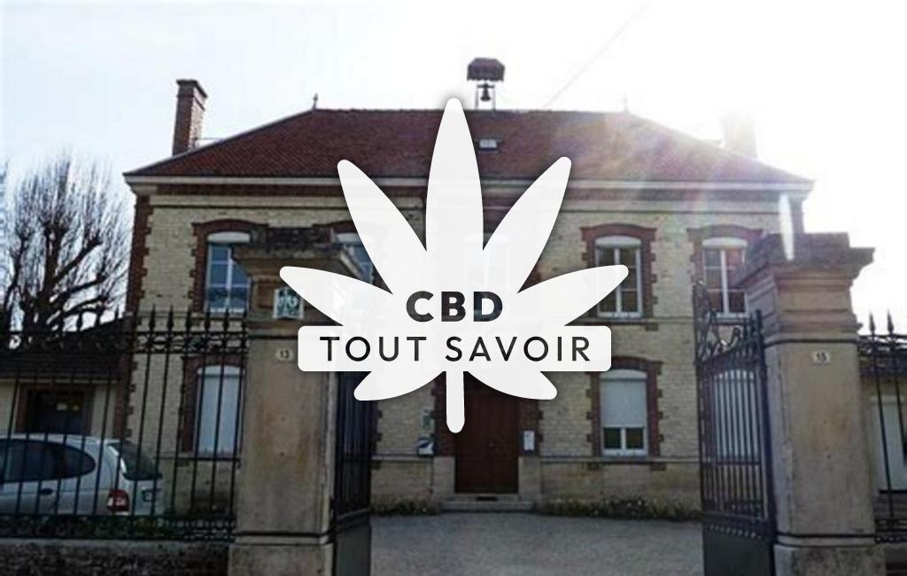 Village à Messon avec feuille Cannabis CBD