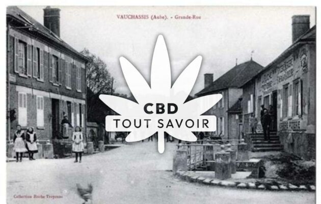 Village à Vauchassis avec feuille Cannabis CBD