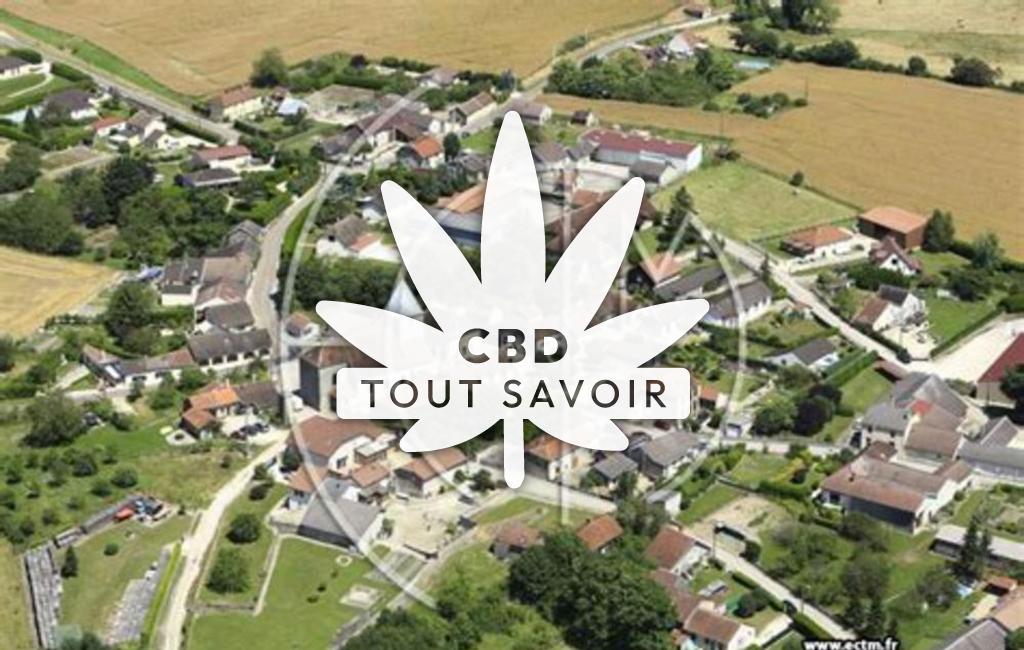 Village à Arconville avec feuille Cannabis CBD