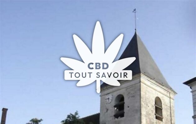 Village à Couvignon avec feuille Cannabis CBD