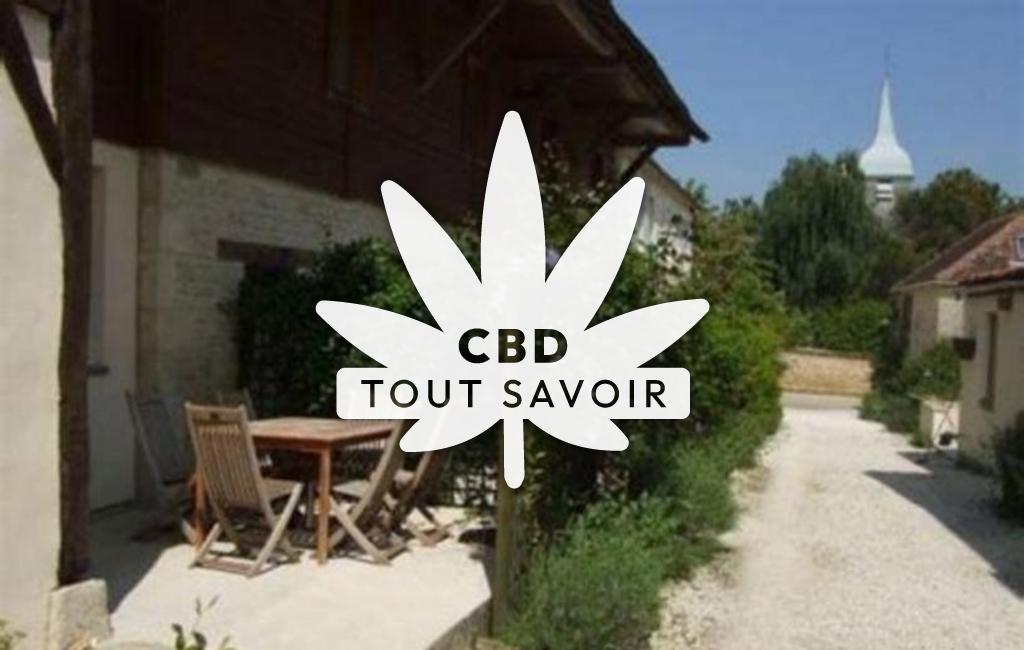 Village à Eclance avec feuille Cannabis CBD