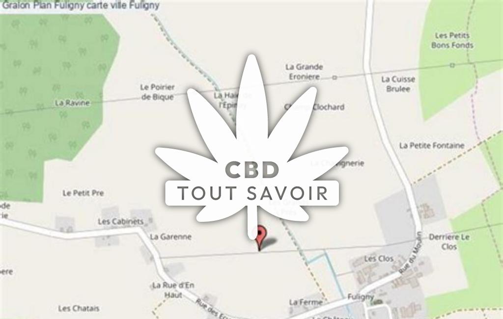 Village à Fuligny avec feuille Cannabis CBD