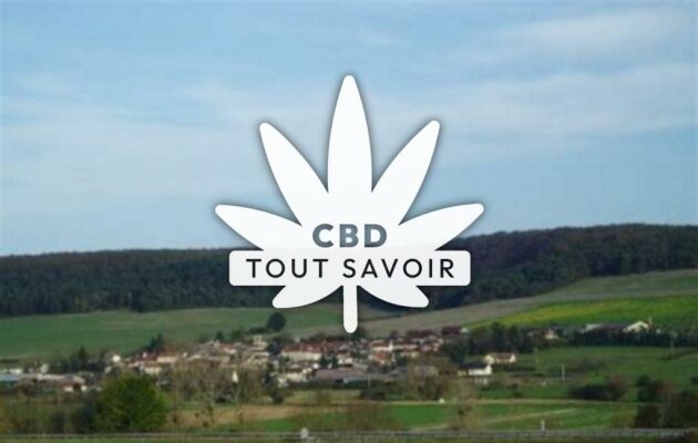 Village à Jaucourt avec feuille Cannabis CBD