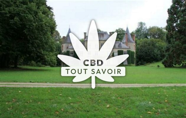 Village à Lignol-le-Chateau avec feuille Cannabis CBD