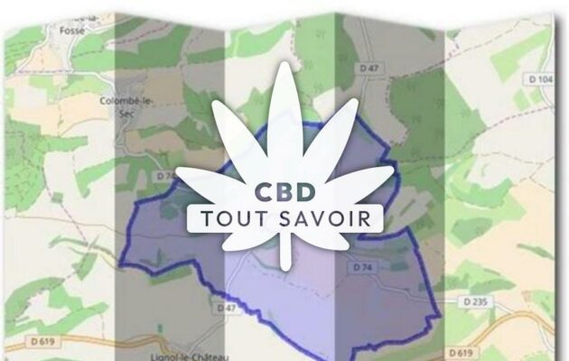 Village à Rouvres-les-Vignes avec feuille Cannabis CBD