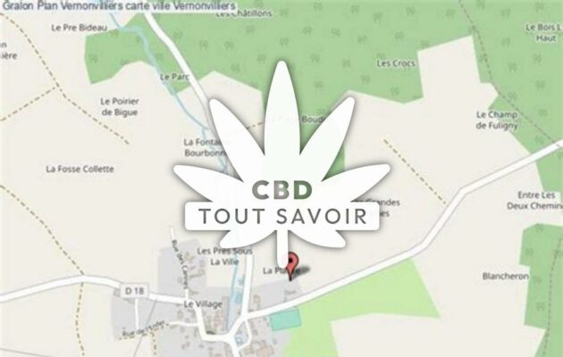 Village à Vernonvilliers avec feuille Cannabis CBD