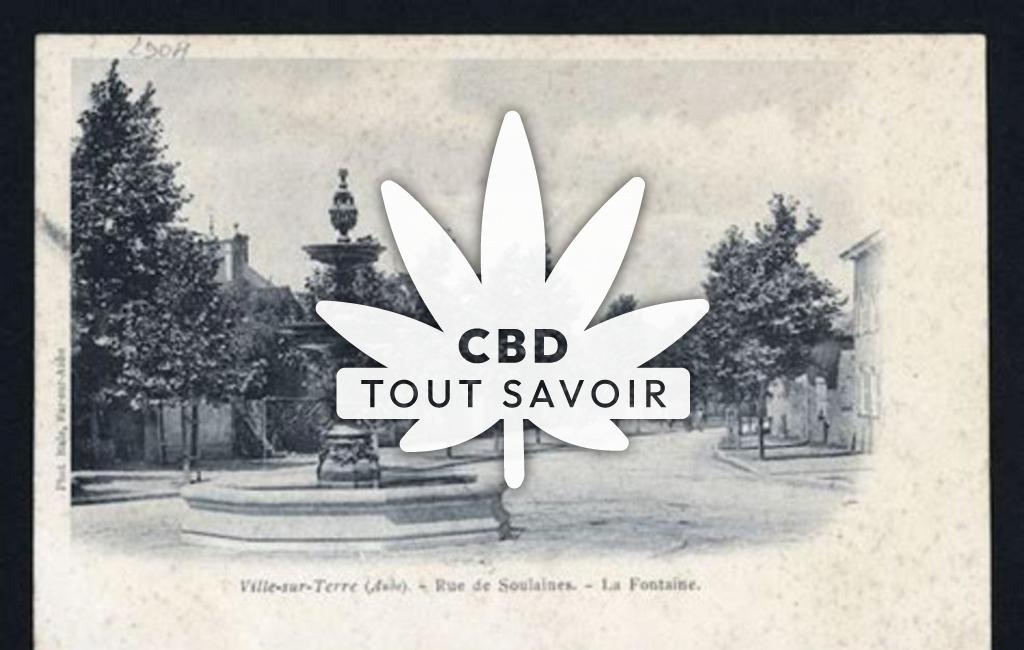 Village à Ville-sur-Terre avec feuille Cannabis CBD