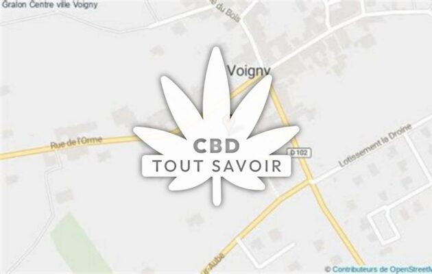 Village à Voigny avec feuille Cannabis CBD