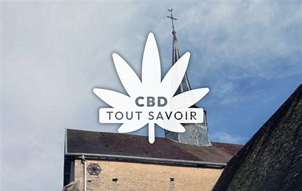 Village à Balnot-la-Grange avec feuille Cannabis CBD