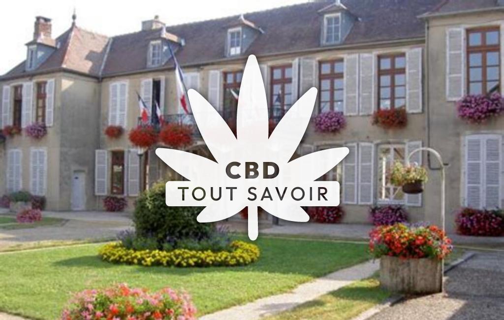 Village à Chaource avec feuille Cannabis CBD