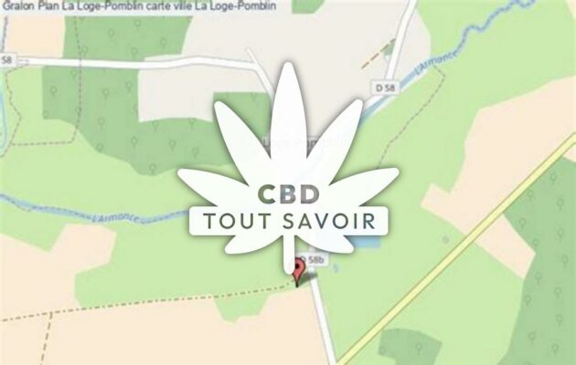 Village à La-Loge-Pomblin avec feuille Cannabis CBD