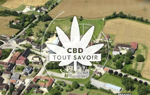 Village à Lantages avec feuille Cannabis CBD