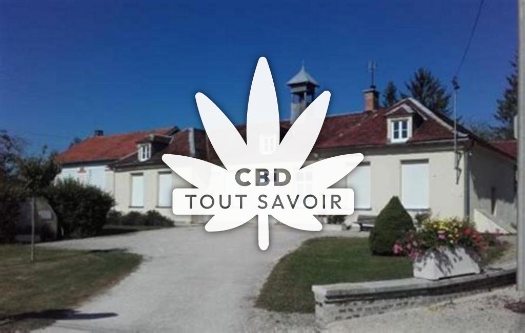 Village à Les-Loges-Margueron avec feuille Cannabis CBD