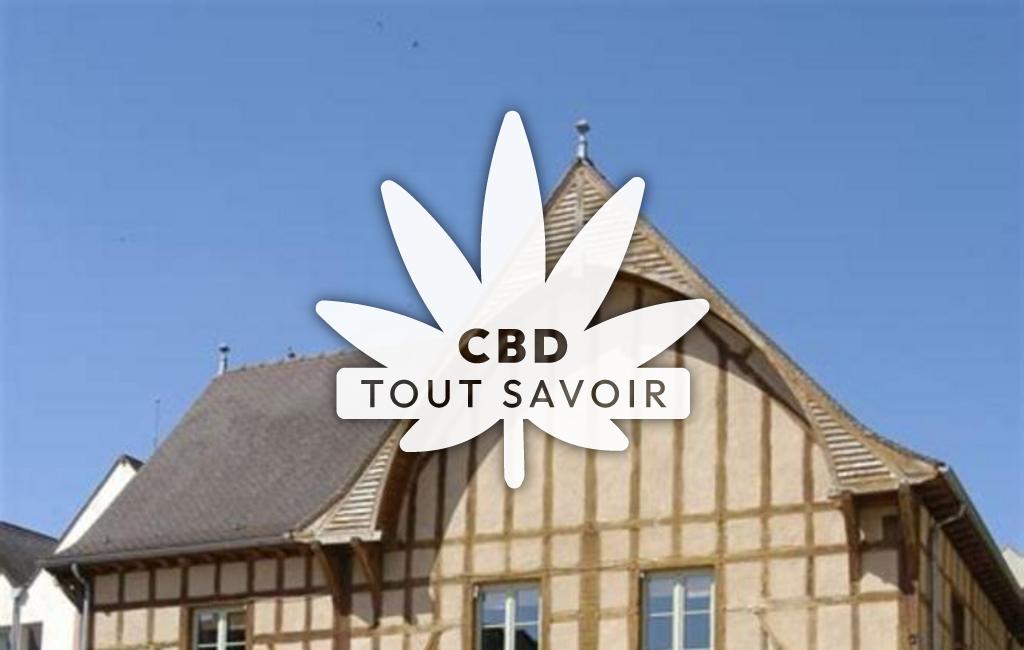 Village à Maisons-les-Chaource avec feuille Cannabis CBD