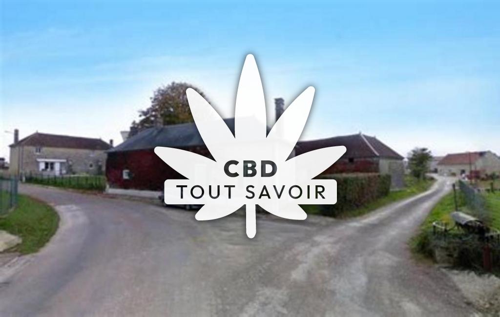 Village à Praslin avec feuille Cannabis CBD