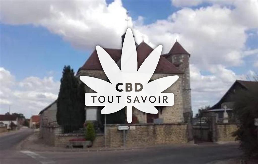 Village à Villiers-sous-Praslin avec feuille Cannabis CBD