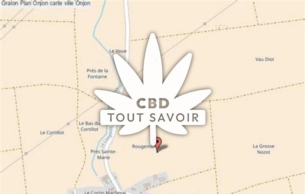 Village à Onjon avec feuille Cannabis CBD