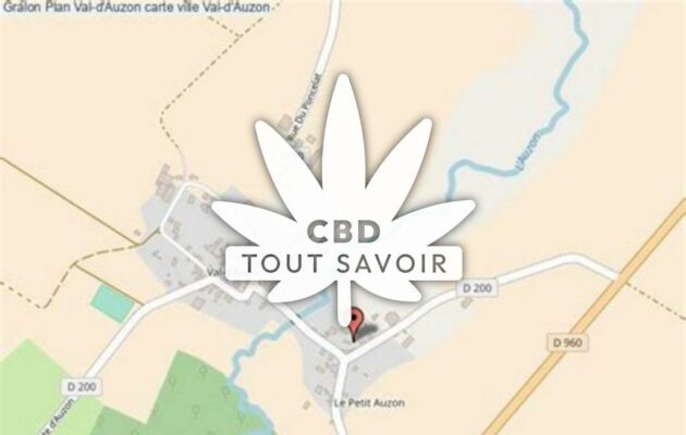 Village à Val-D'Auzon avec feuille Cannabis CBD