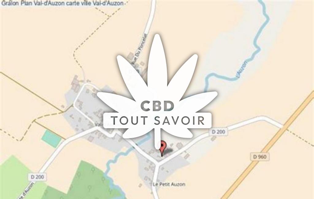 Village à Val-D'Auzon avec feuille Cannabis CBD