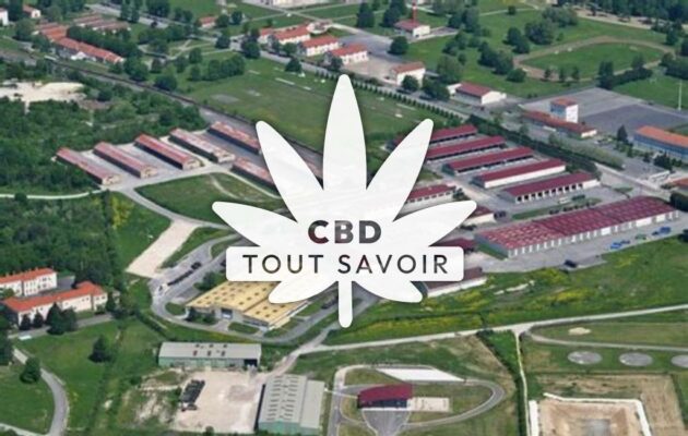 Village à Mailly-le-Camp avec feuille Cannabis CBD