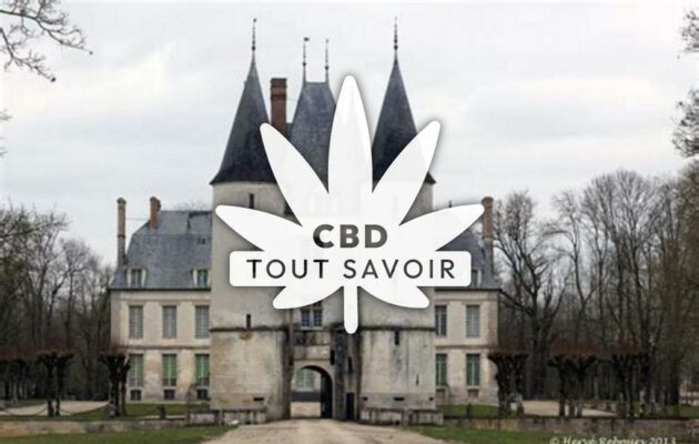 Village à Dommartin-le-Coq avec feuille Cannabis CBD