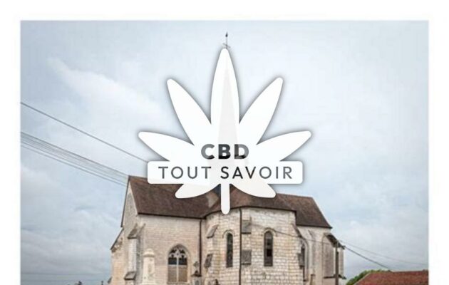 Village à Isle-Aubigny avec feuille Cannabis CBD