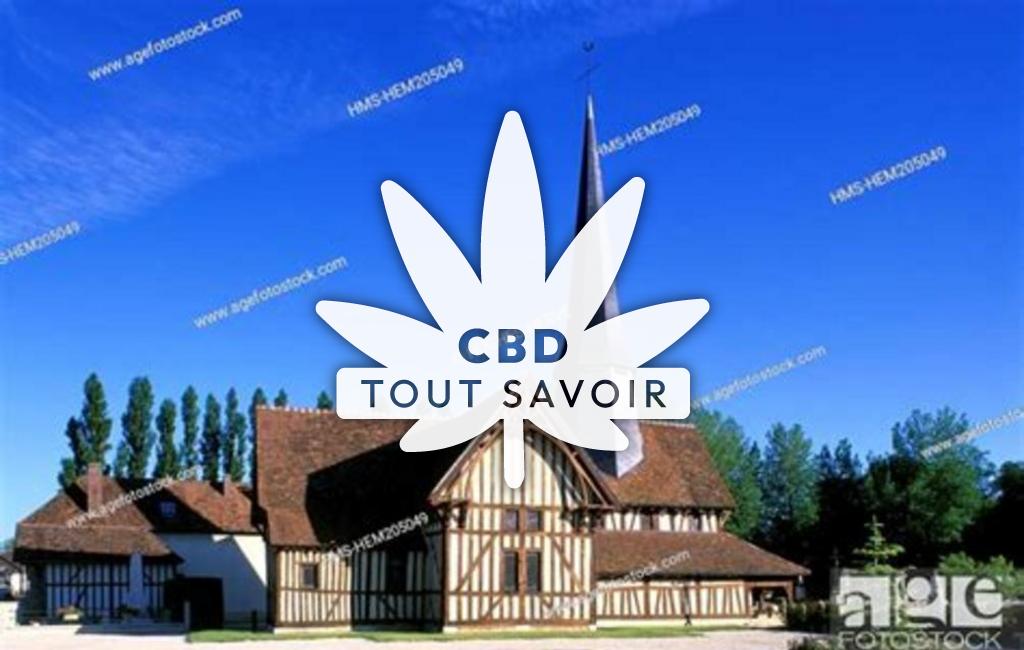 Village à Longsols avec feuille Cannabis CBD