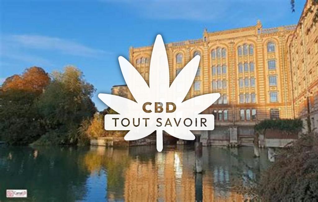 Village à Nogent-sur-Aube avec feuille Cannabis CBD