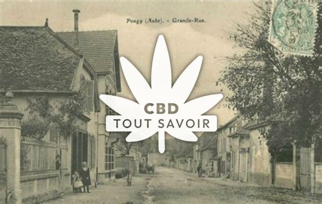 Village à Pougy avec feuille Cannabis CBD