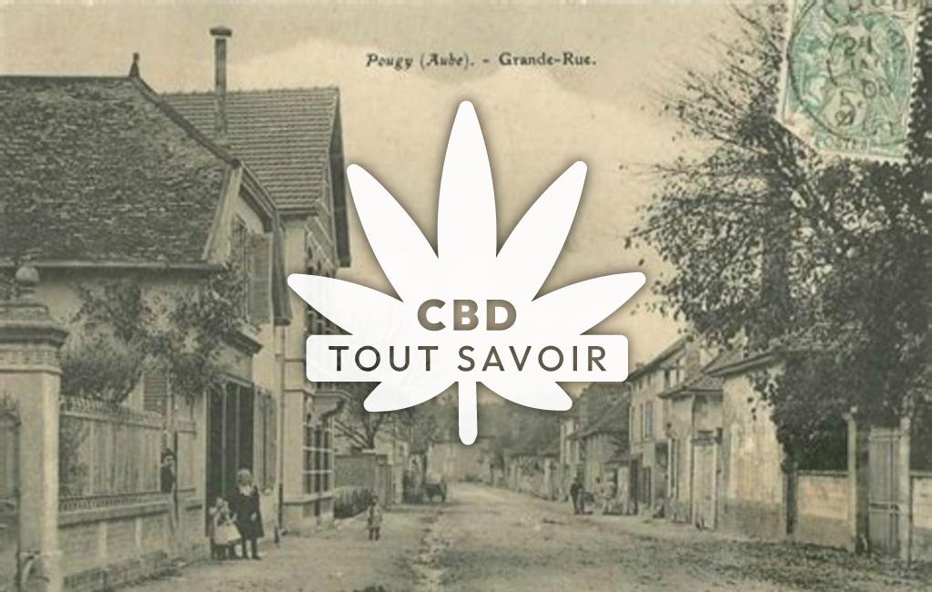 Village à Pougy avec feuille Cannabis CBD