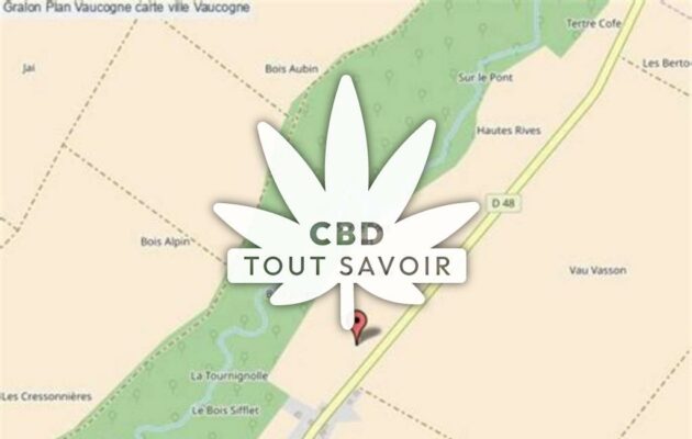 Village à Vaucogne avec feuille Cannabis CBD