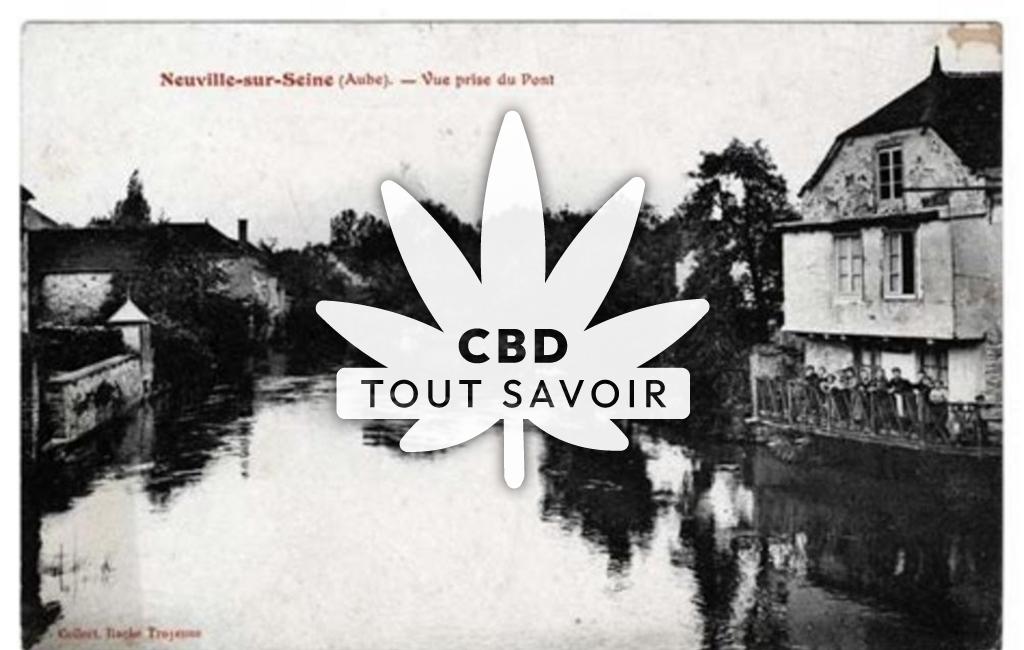 Village à Neuville-sur-Seine avec feuille Cannabis CBD