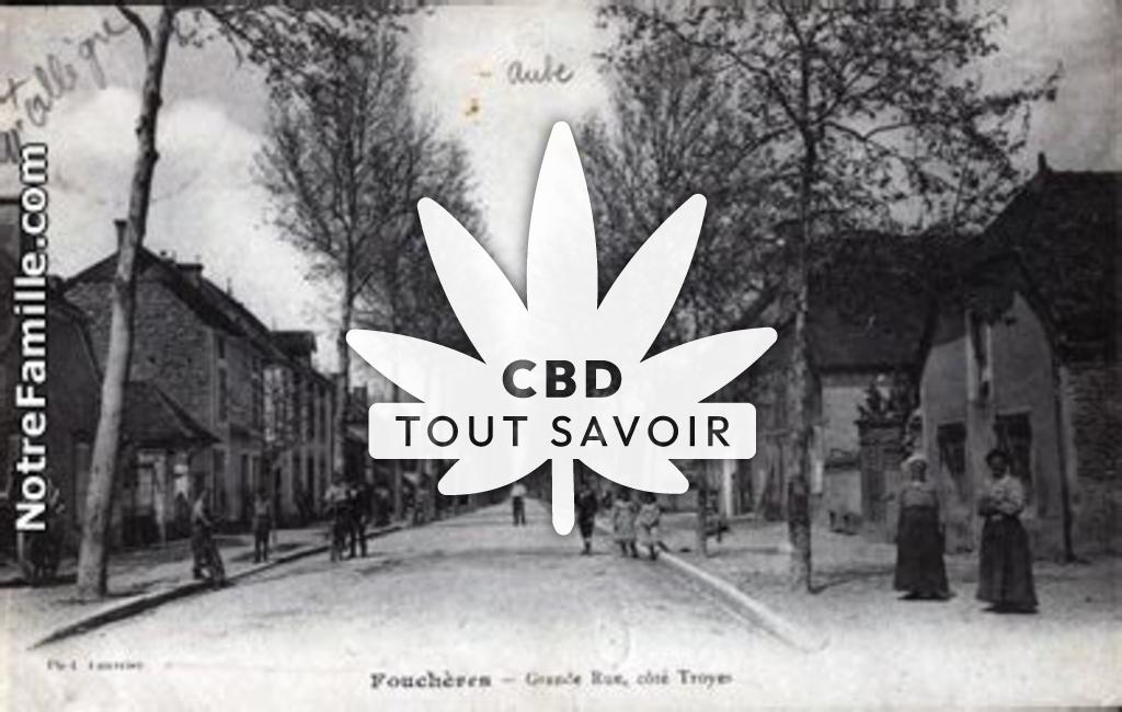 Village à Foucheres avec feuille Cannabis CBD