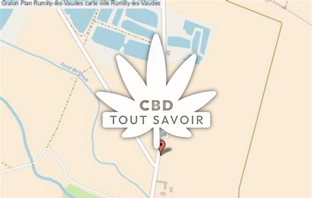 Village à Rumilly-les-Vaudes avec feuille Cannabis CBD