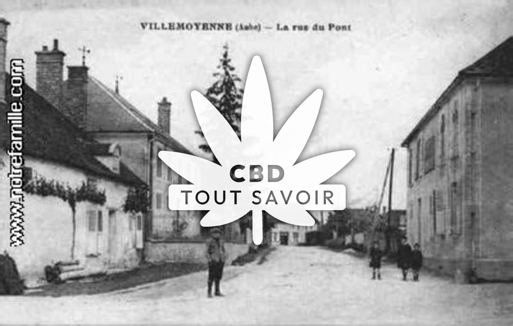 Village à Villemoyenne avec feuille Cannabis CBD