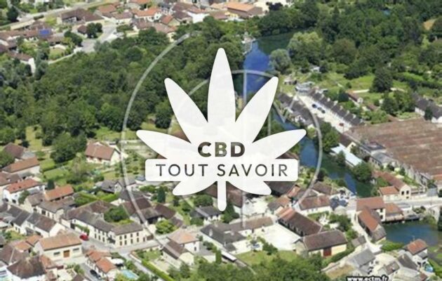 Village à Virey-sous-Bar avec feuille Cannabis CBD