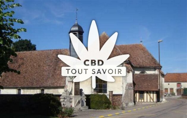 Village à Bouranton avec feuille Cannabis CBD