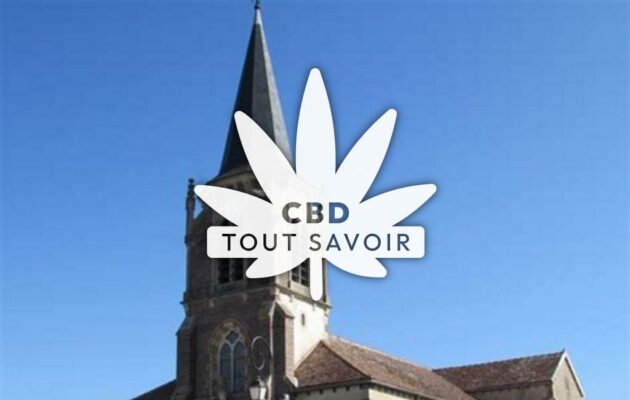 Village à Fresnoy-le-Chateau avec feuille Cannabis CBD