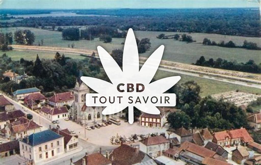 Village à Lusigny-sur-Barse avec feuille Cannabis CBD