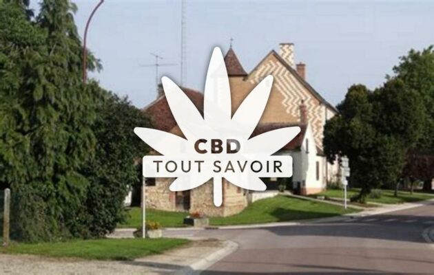 Village à Montreuil-sur-Barse avec feuille Cannabis CBD