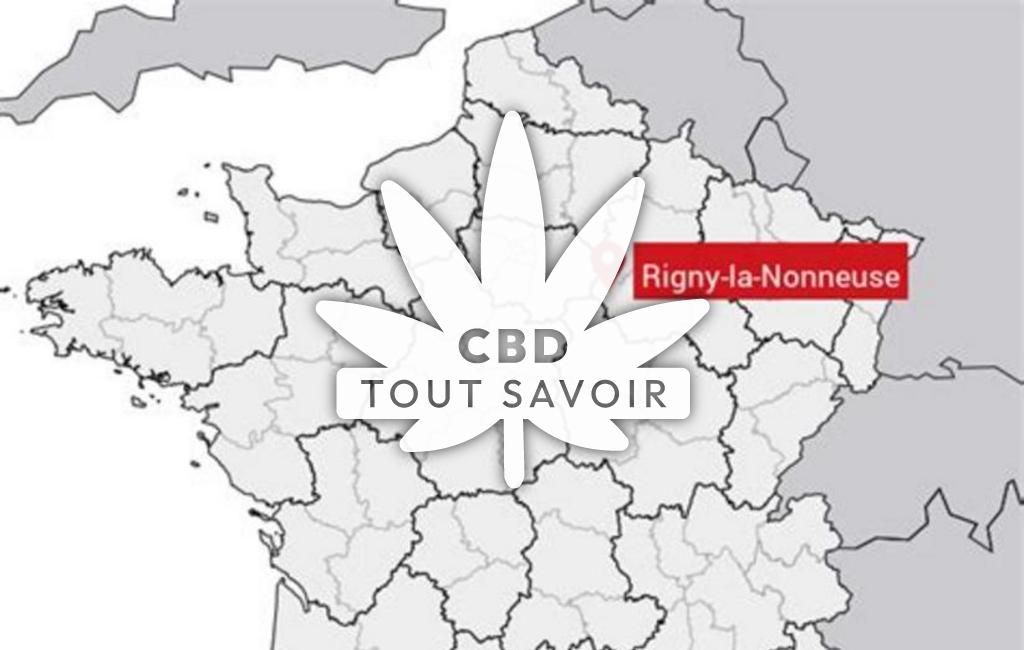 Village à Rigny-la-Nonneuse avec feuille Cannabis CBD