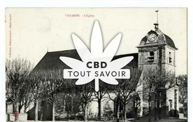 Village à Villadin avec feuille Cannabis CBD