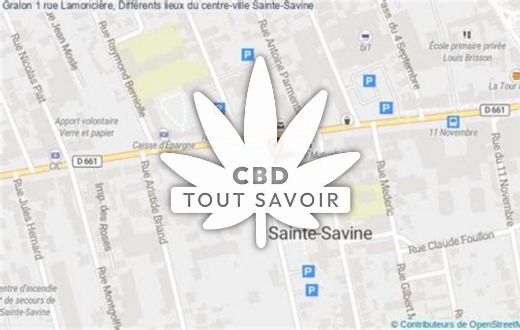 Village à Sainte-Savine avec feuille Cannabis CBD