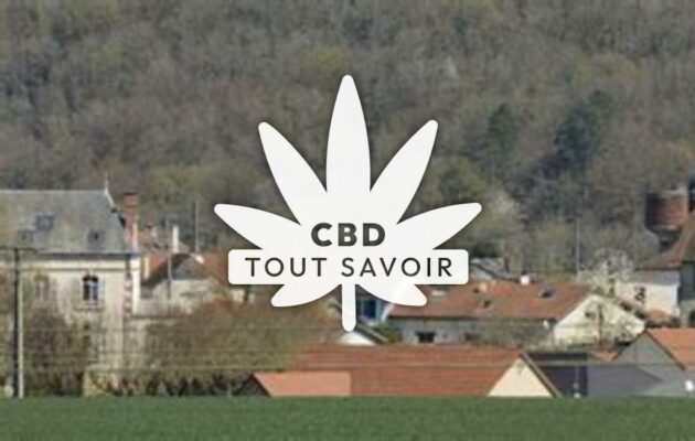 Village à Bayel avec feuille Cannabis CBD