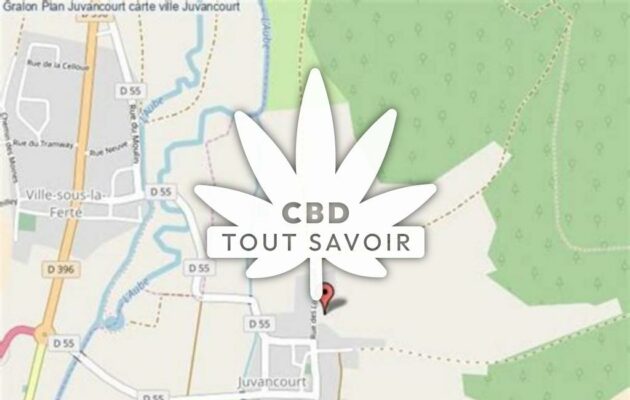 Village à Juvancourt avec feuille Cannabis CBD